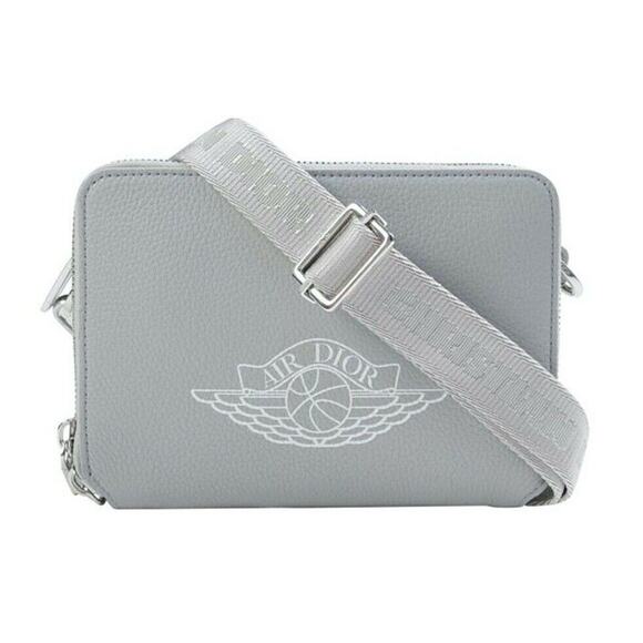 Air Dior Jordaan Wing Basketball Grey White Logo Small Zipped Around Compact Bag main image 4